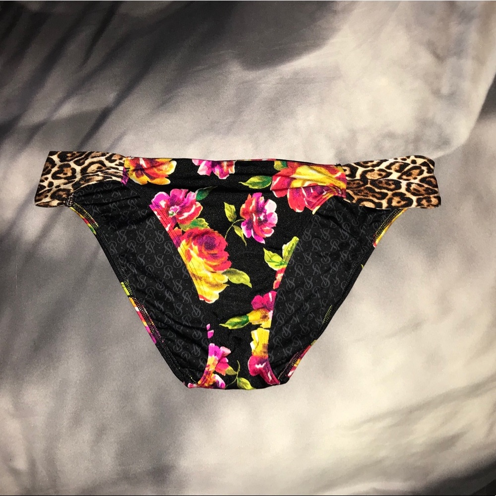 Leopard and Floral Ruched Hipster Bikini Bottom